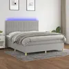 Image de Sommier À Lattes De Lit Et Matelas Et Led Gris Clair 180x200 Cm Vidaxl