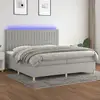Image de Sommier À Lattes De Lit Matelas Et Led Gris Clair 200x200 Cm Vidaxl