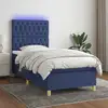 Image de Sommier À Lattes De Lit Et Matelas Et Led Bleu 80x200cm Tissu Vidaxl