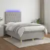 Image de Sommier À Lattes De Lit Matelas Et Led Gris Clair 120x200 Cm Vidaxl