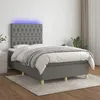 Image de Sommier À Lattes De Lit Et Matelas Et Led Gris Foncé 120x200 Cm Vidaxl