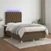 Image de Sommier À Lattes De Lit Matelas Et Led Marron Foncé 120x200 Cm Vidaxl
