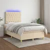 Image de Sommier À Lattes De Lit Et Matelas Et Led Crème 120x200cm Tissu Vidaxl