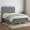 Image de Sommier À Lattes De Lit Et Matelas Et Led Gris Foncé 140x190 Cm Vidaxl