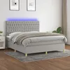 Image de Sommier À Lattes De Lit Matelas Et Led Gris Clair 160x200 Cm Vidaxl