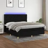 Image de Sommier À Lattes De Lit Et Matelas Et Led Noir 160x200 Cm Tissu Vidaxl