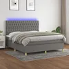 Image de Sommier À Lattes De Lit Et Matelas Et Led Gris Foncé 180x200 Cm Vidaxl