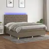 Image de Sommier À Lattes De Lit Et Matelas Et Led Taupe 180x200cm Tissu Vidaxl