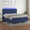 Image de Sommier À Lattes De Lit Et Matelas Et Led Bleu 180x200 Cm Tissu Vidaxl