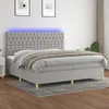 Image de Sommier À Lattes De Lit Matelas Et Led Gris Clair 200x200 Cm Vidaxl