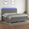 Image de Sommier À Lattes De Lit Et Matelas Et Led Gris Foncé 200x200 Cm Vidaxl