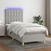 Image de Sommier À Lattes De Lit Et Matelas Et Led Gris Clair 80x200 Cm Vidaxl