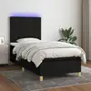 Image de Sommier À Lattes De Lit Et Matelas Et Led Noir 90x190 Cm Tissu Vidaxl