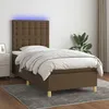 Image de Sommier À Lattes De Lit Et Matelas Et Led Marron Foncé 90x190cm Vidaxl