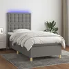 Image de Sommier À Lattes De Lit Et Matelas Et Led Gris Foncé 90x200 Cm Vidaxl
