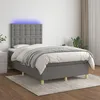 Image de Sommier À Lattes De Lit Et Matelas Et Led Gris Foncé 120x200 Cm Vidaxl