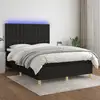 Image de Sommier À Lattes De Lit Et Matelas Et Led Noir 140x190 Cm Tissu Vidaxl