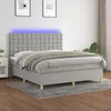 Image de Sommier À Lattes De Lit Matelas Et Led Gris Clair 160x200 Cm Vidaxl
