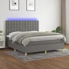 Image de Sommier À Lattes De Lit Et Matelas Et Led Gris Foncé 160x200 Cm Vidaxl