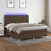 Image de Sommier À Lattes De Lit Matelas Et Led Marron Foncé 160x200 Cm Vidaxl