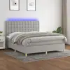 Image de Sommier À Lattes De Lit Et Matelas Et Led Gris Clair 180x200 Cm Vidaxl