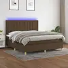 Image de Sommier À Lattes De Lit Matelas Et Led Marron Foncé 180x200 Cm Vidaxl