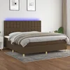 Image de Sommier À Lattes De Lit Matelas Et Led Marron Foncé 200x200 Cm Vidaxl