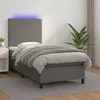 Image de Sommier À Lattes De Lit Avec Matelas Et Led Gris 100x200 Cm Vidaxl
