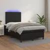 Image de Sommier À Lattes De Lit Avec Matelas Et Led Noir 120x200 Cm Vidaxl