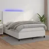 Image de Sommier À Lattes De Lit Avec Matelas Et Led Blanc 140x200 Cm Vidaxl