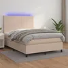 Image de Sommier À Lattes De Lit Avec Matelas Led Cappuccino 140x200 Cm Vidaxl