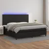 Image de Sommier À Lattes De Lit Avec Matelas Et Led Noir 200x200 Cm Vidaxl