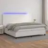 Image de Sommier À Lattes De Lit Avec Matelas Et Led Blanc 200x200 Cm Vidaxl