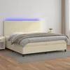 Image de Sommier À Lattes De Lit Avec Matelas Et Led Crème 200x200 Cm Vidaxl