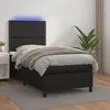 Image de Sommier À Lattes De Lit Avec Matelas Et Led Noir 90x200 Cm Vidaxl