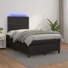 Image de Sommier À Lattes De Lit Avec Matelas Et Led Noir 120x200 Cm Vidaxl
