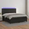 Image de Sommier À Lattes De Lit Avec Matelas Et Led Noir 180x200 Cm Vidaxl