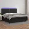 Image de Sommier À Lattes De Lit Avec Matelas Et Led Noir 200x200 Cm Vidaxl