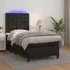 Image de Sommier À Lattes De Lit Avec Matelas Et Led Noir 80x200 Cm Vidaxl