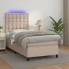Image de Sommier À Lattes De Lit Avec Matelas Et Led Cappuccino 80x200cm Vidaxl