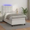 Image de Sommier À Lattes De Lit Avec Matelas Et Led Blanc 90x200 Cm Vidaxl