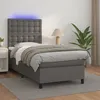 Image de Sommier À Lattes De Lit Avec Matelas Et Led Gris 100x200 Cm Vidaxl
