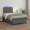Image de Sommier À Lattes De Lit Avec Matelas Et Led Gris 120x200 Cm Vidaxl