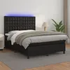 Image de Sommier À Lattes De Lit Avec Matelas Et Led Noir 140x190 Cm Vidaxl