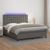 Image de Sommier À Lattes De Lit Avec Matelas Et Led Gris 160x200 Cm Vidaxl