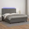 Image de Sommier À Lattes De Lit Avec Matelas Et Led Gris 180x200 Cm Vidaxl
