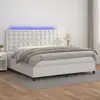 Image de Sommier À Lattes De Lit Avec Matelas Et Led Blanc 200x200 Cm Vidaxl