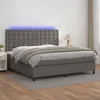 Image de Sommier À Lattes De Lit Avec Matelas Et Led Gris 200x200 Cm Vidaxl