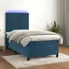 Image de Sommier À Lattes De Lit Avec Matelas Et Led Bleu Foncé 80x200cm Vidaxl