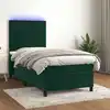 Image de Sommier À Lattes De Lit Avec Matelas Led Vert Foncé 100x200 Cm Vidaxl